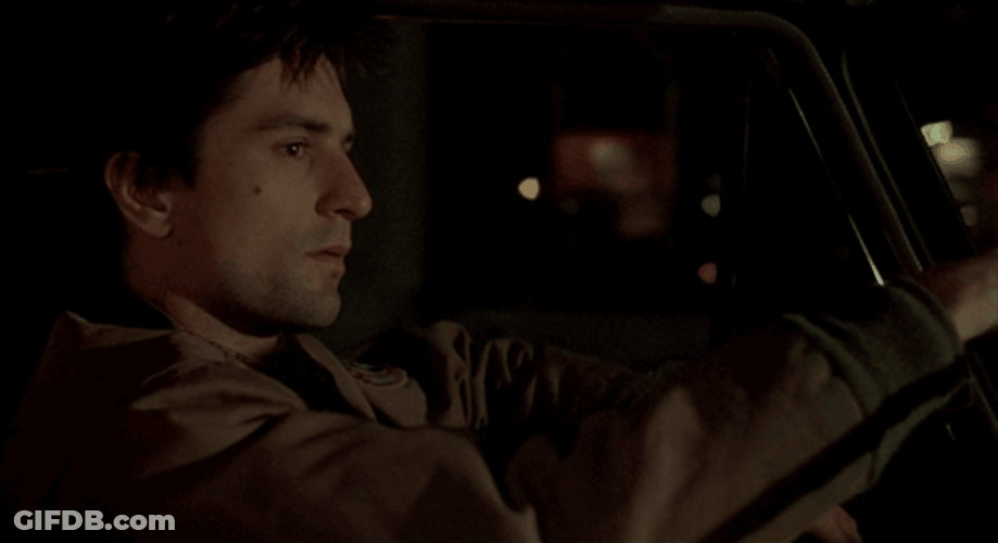 Taxi Driver Travis Bickle Operating Vehicle GIF