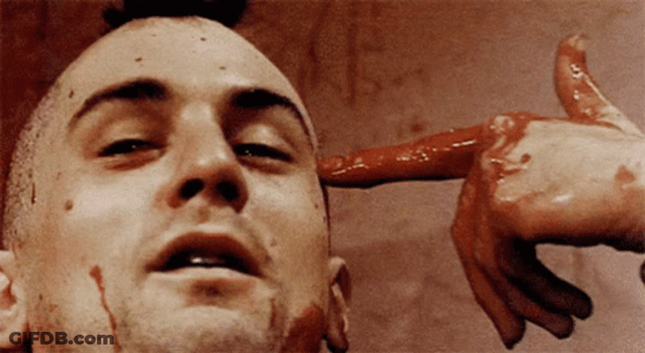 Taxi Driver Travis Bickle With Bloody Hand GIF
