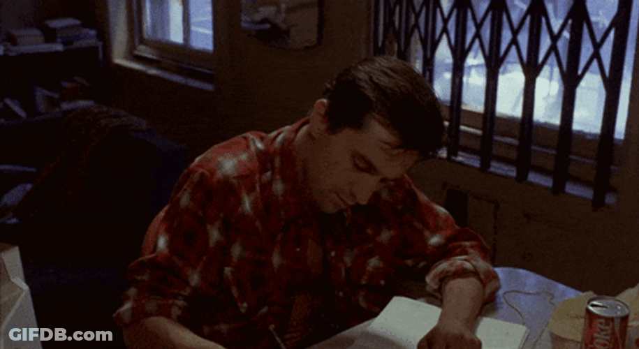Taxi Driver Travis Bickle Writing GIF