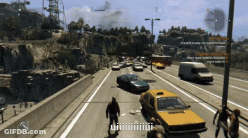 Taxi Driving Down Road GIF
