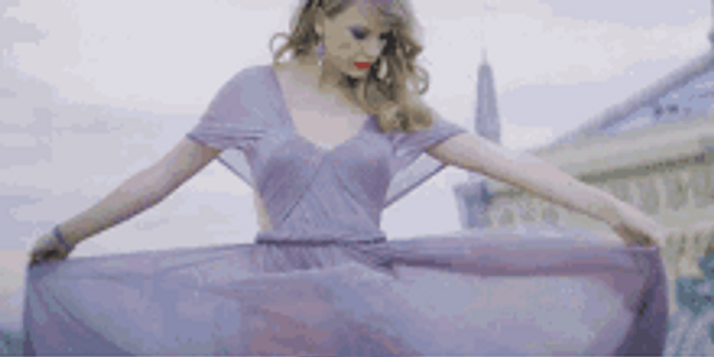 Taylor Swift Begin Again Purple Dress GIF