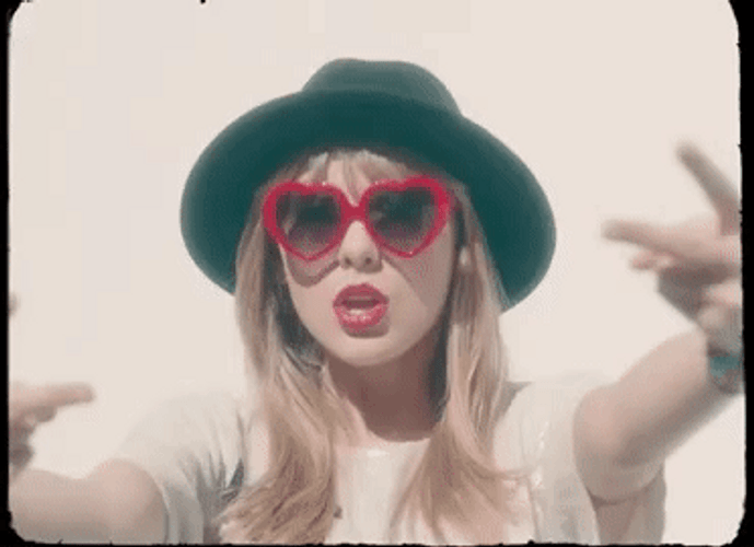Taylor Swift Birthday Heart Glasses GIF