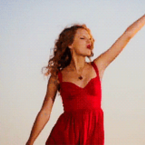 Taylor Swift Birthday In Red Dress GIF