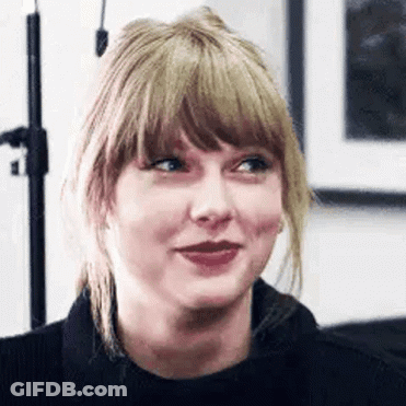 Taylor Swift Close Up With Ponytail And Bangs GIF