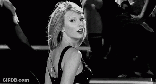 Taylor Swift Dancing On Stage Black And White GIF
