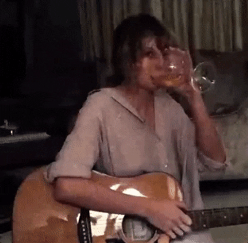 Taylor Swift Drinking Wine GIF