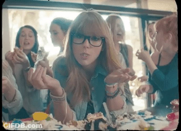 Taylor Swift Eats Cake Birthday GIF