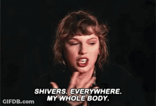 Taylor Swift Funny Face Saying Shiver Everywhere My Whole Body GIF