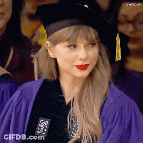 Taylor Swift In Graduation Cap And Gown GIF