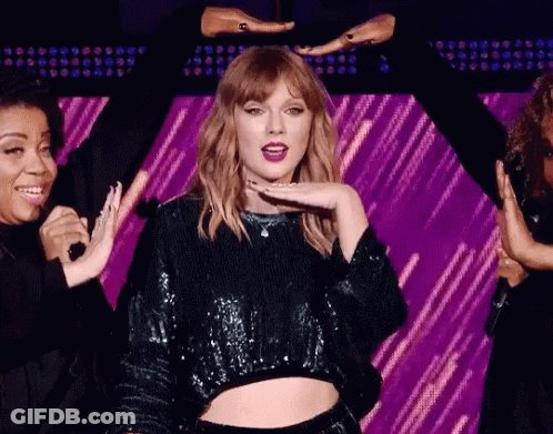 Taylor Swift In Red Sequin Jacket Singing GIF