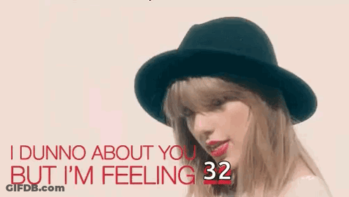 Taylor Swift Wearing Black Hat And Red Lipstick GIF