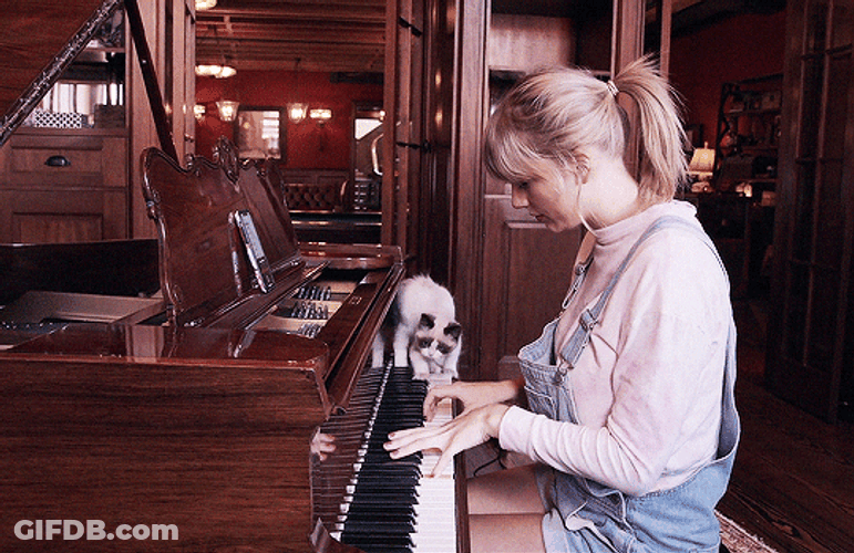 Taylor Swift Playing Piano GIF