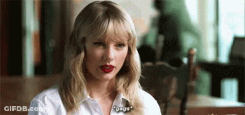 Taylor Swift Red Lipstick White Shirt GIF