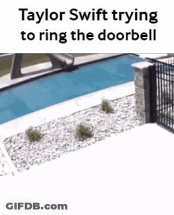 Taylor Swift Ringing Doorbell By Pool GIF