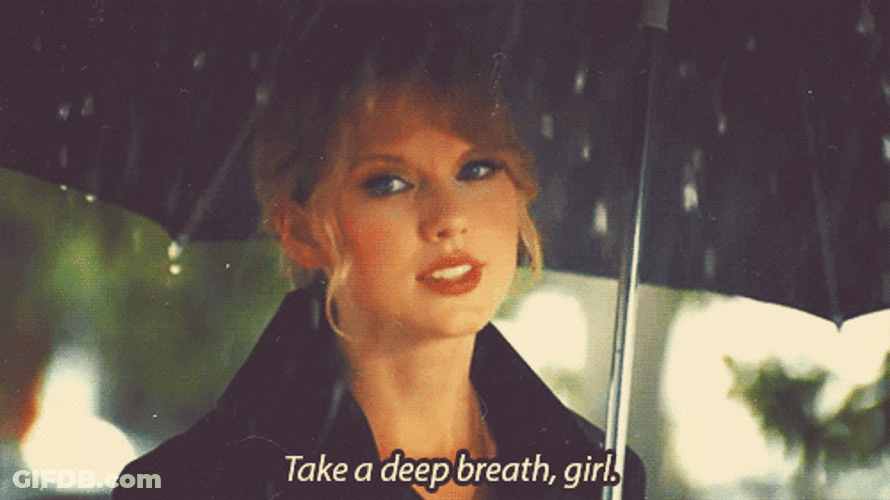 Taylor Swift Under Umbrella Anxiety Breathing GIF