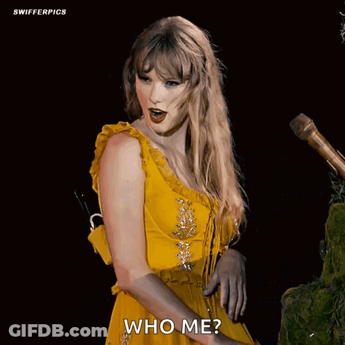 Taylor Swift Wearing Yellow Dress GIF