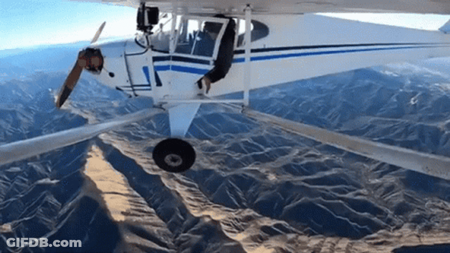 Taylorcraft B Plane Jump GIF