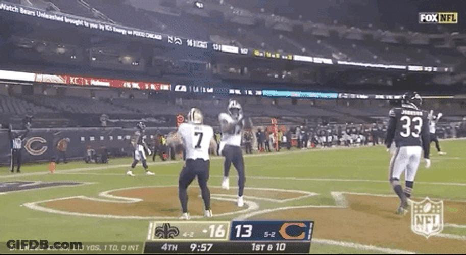 Taysom Hill Celebratory Bump With Groupmates GIF