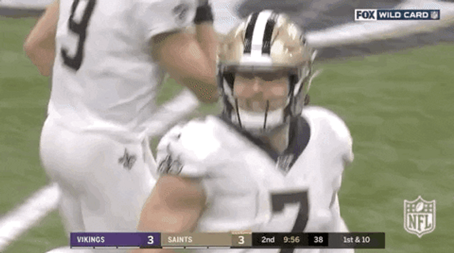 Taysom Hill Chest Bump With Latavius Murray GIF