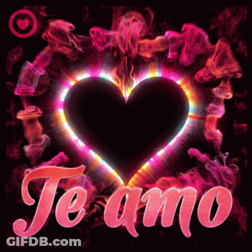 Te Amo Burning Heart Lights Smoke Loop GIF