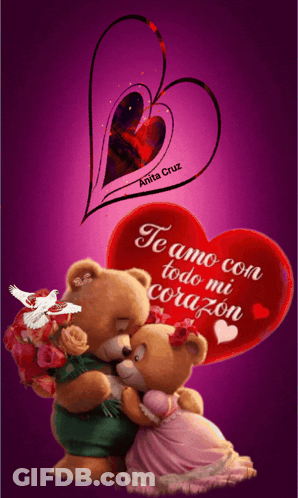 Te Amo Con Todo Mi Corazon Is Written On A Heart GIF