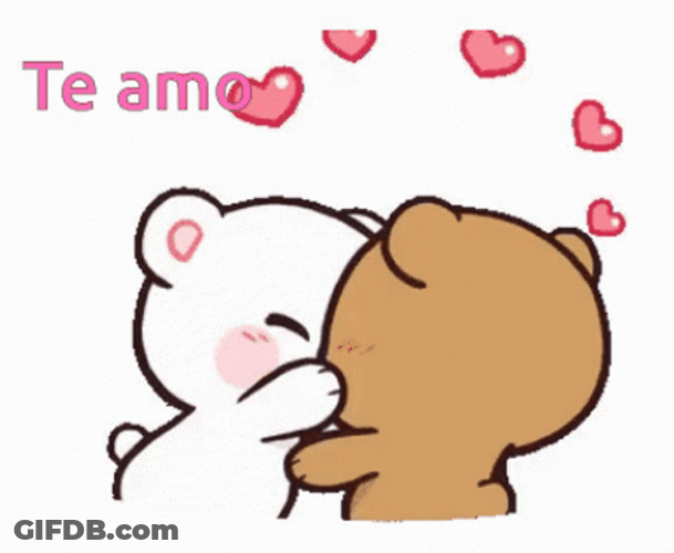 Te Amo Kiss Hearts Bears Sticker GIF