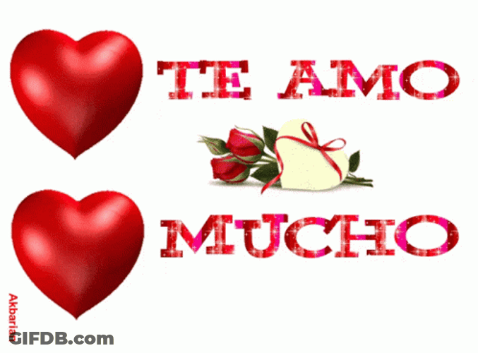 Te Amo Mucho Love Hearts Flowers Greeting Card GIF