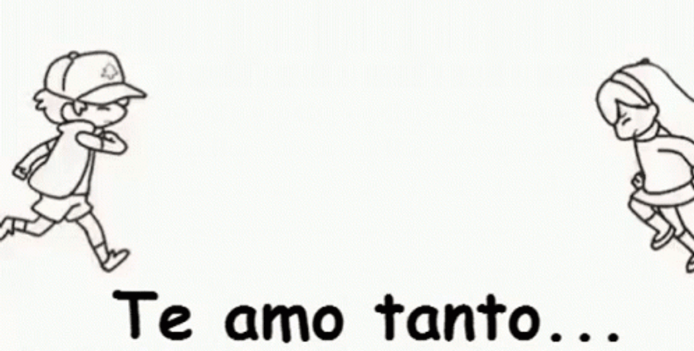 Te Amo Tanto Doodle Art Hug Couple GIF