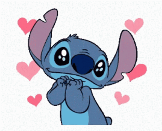 Te Quiero Adorable Stitch Blinking Gaze GIF