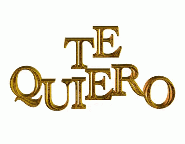 Te Quiero Bouncing Golden Letters GIF
