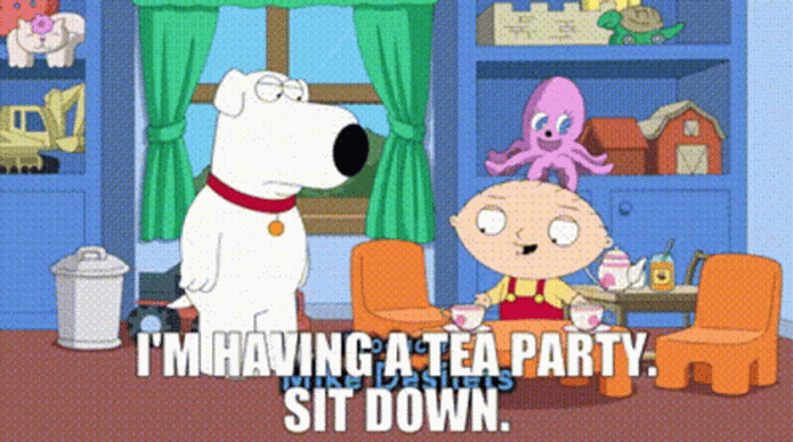 Tea Party Family Guy Stewie Brian Griffin GIF