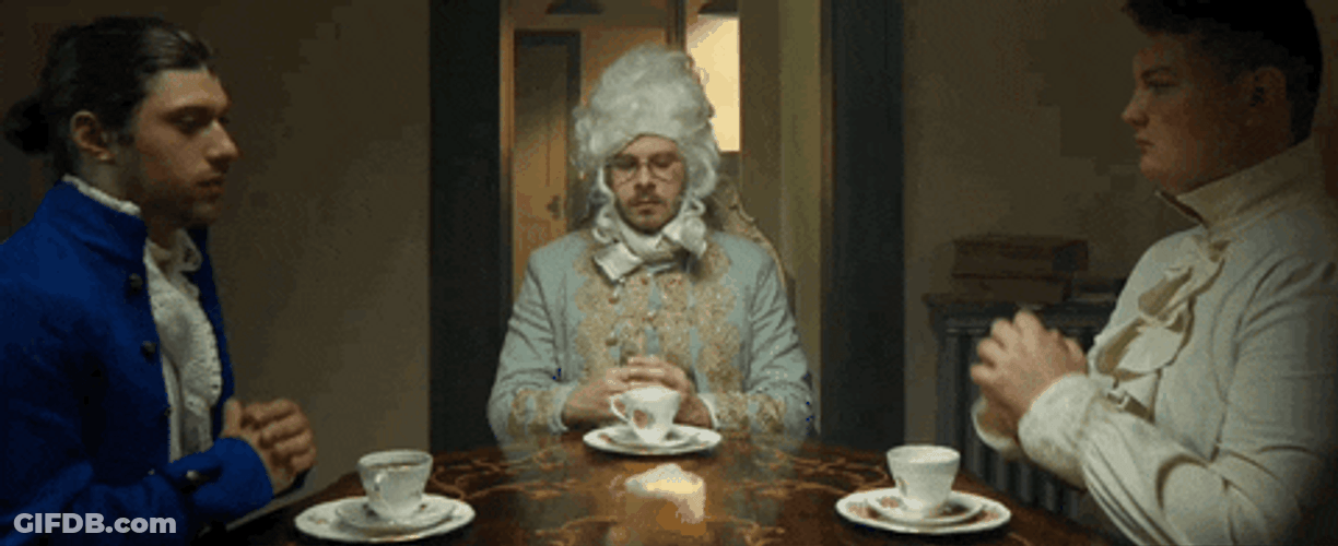 Tea Party Guys In Table GIF