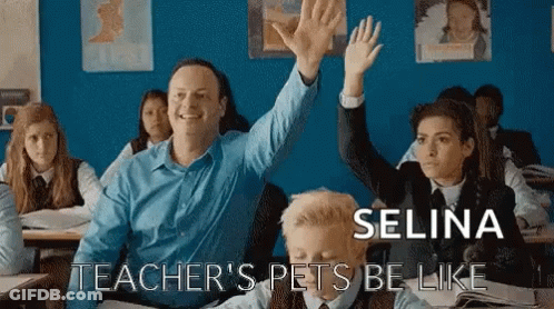 Teacher And Student Raising Hands In Classroom GIF