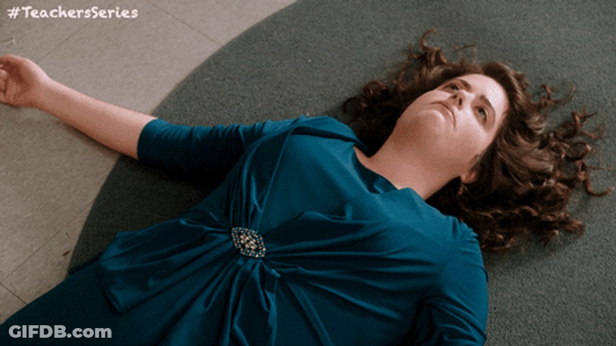 Teacher Tired Cate Freedman Lying On The Floor GIF