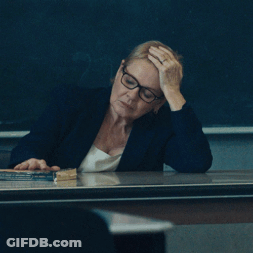 Teacher Tired Mariam McLusky Touching Her Head GIF