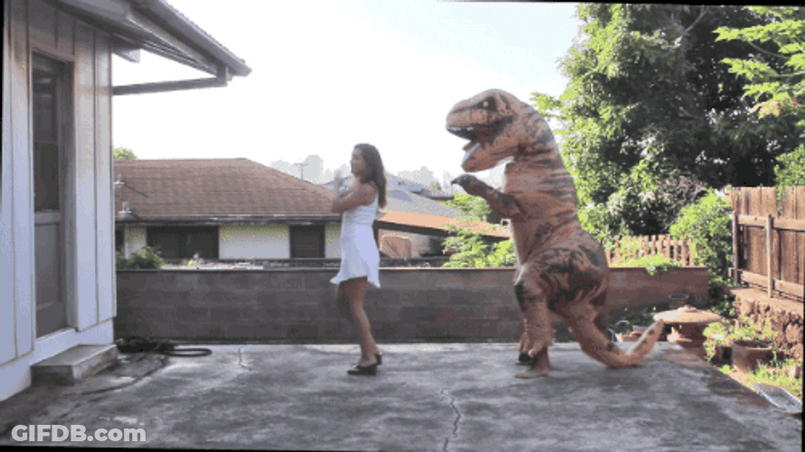 Teaching A T-Rex Macarena On Make GIF