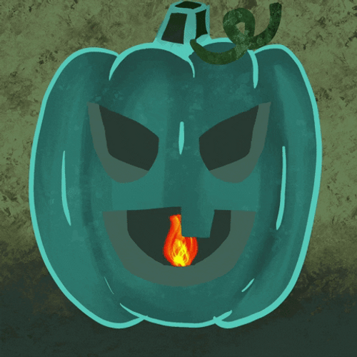 Teal Halloween Pumpkin GIF