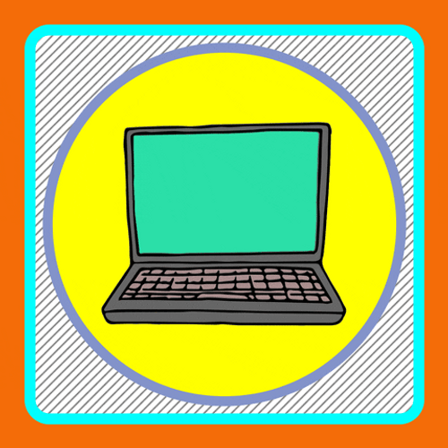 Teal Screen On Computer GIF