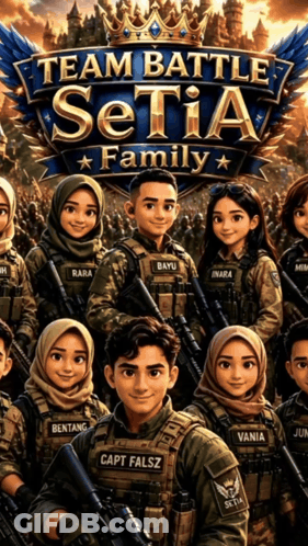 Team Battle Setia Family Poster Holding Guns GIF