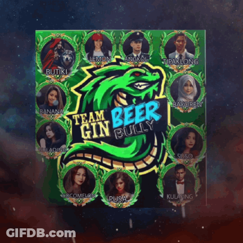 Team Beer Gin Bully Green Dragon Poster GIF