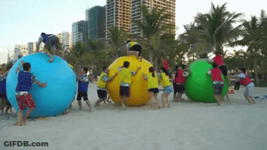 Team Building Blue Yellow Green Teams GIF