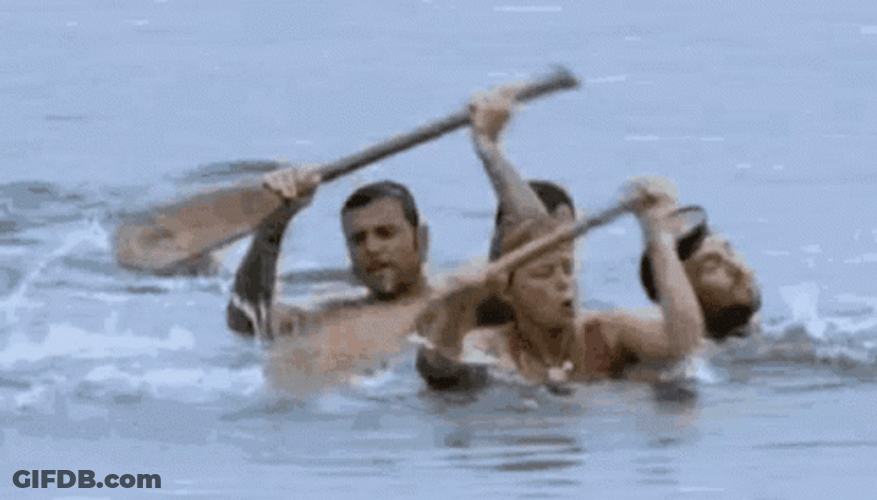 Team Building Paddle Harder GIF