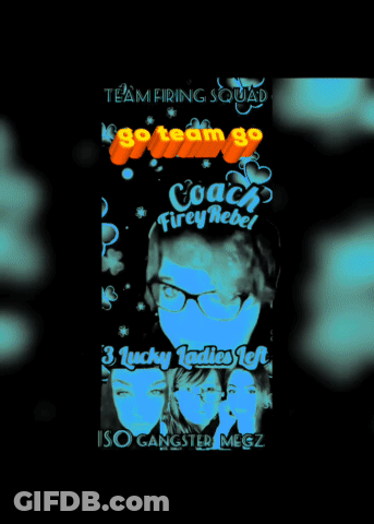 Team Firing Squad Poster With Coach Firey Rebel And Lucky Ladies GIF