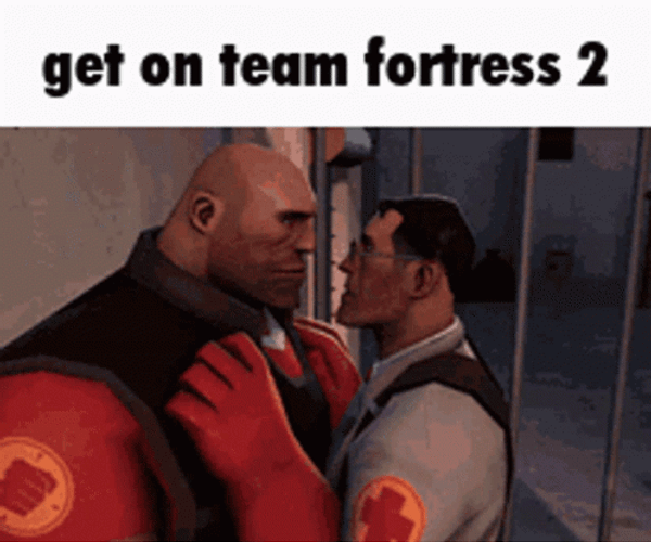 Team Fortress 2 Heavy And Medic Kiss GIF