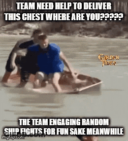 Team Need Help Deliver This Chest Where Are You GIF