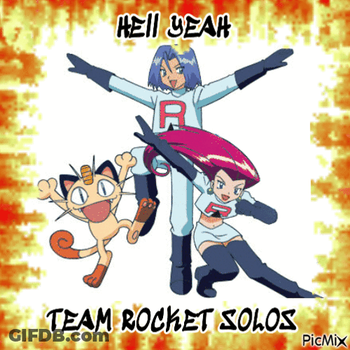 Team Rocket Solo Poster With Cat GIF