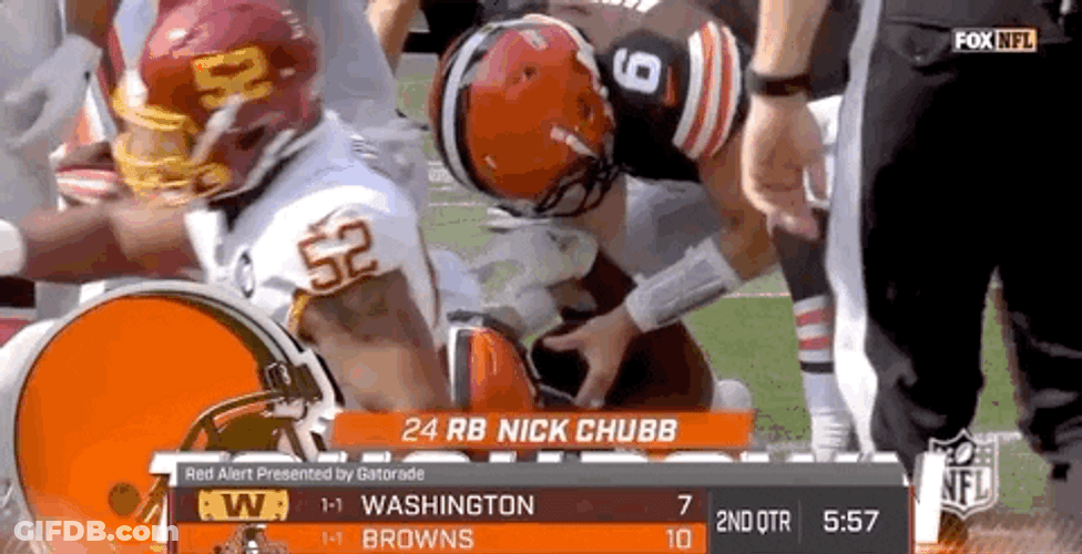 Teammates Getting Nick Chubb Back Up GIF