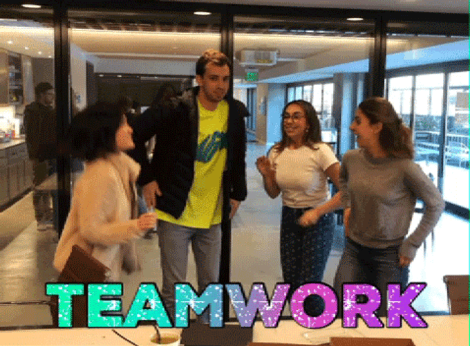 Teamwork Makes The Dream Work Happy Team GIF