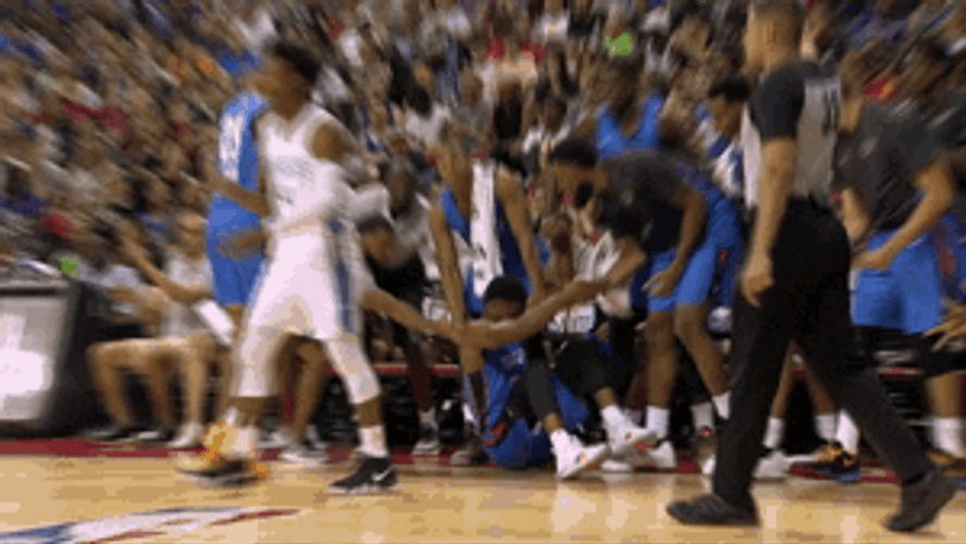Teamwork Makes The Dream Work High Five OKC GIF