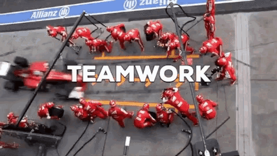 Teamwork Race Car GIF